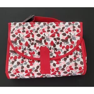 Tender Love and Carry Pink & Red Vine Weekender Toiletry Travel Cosmetic Bag NWT